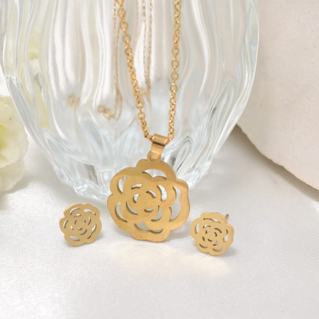 Set collar y aretes mantra