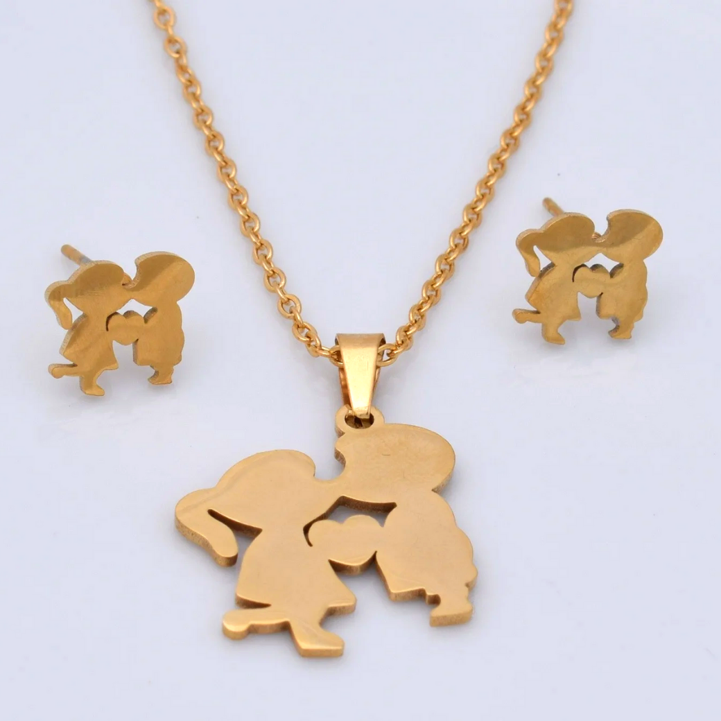 Set collar y aretes - enamorados