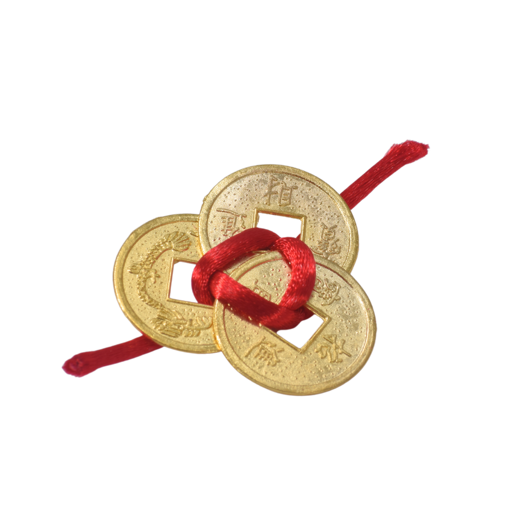Amuleto Feng Shui de 3 Monedas Chinas