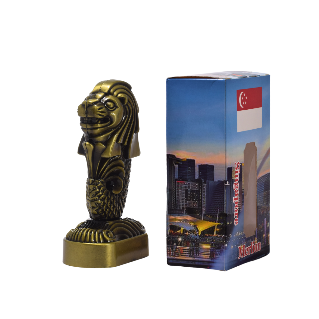Adorno de Metal Merlion Singapur