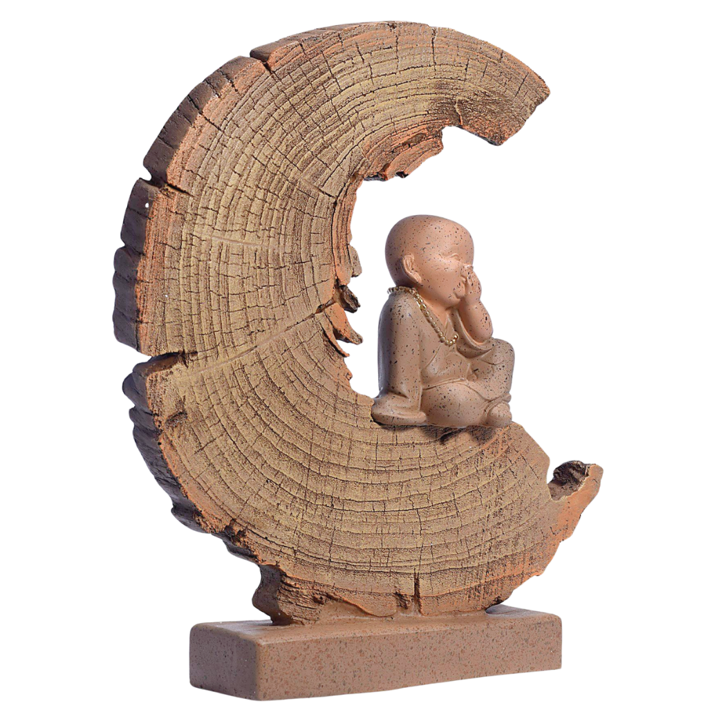Buda Niño Meditando en la Luna
