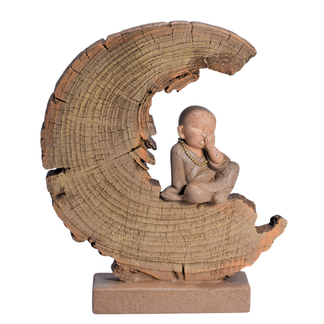 Buda Niño Meditando en la Luna