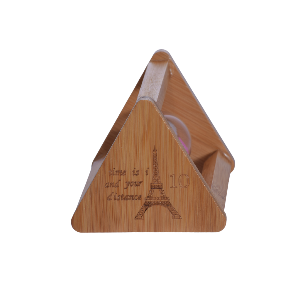 Reloj de Arena de Madera con Arena Rosa