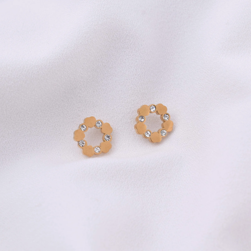 Aretes flores y brillos
