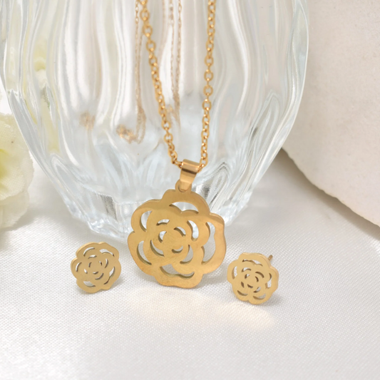 Set collar y aretes mantra