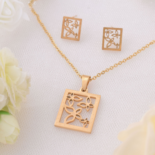 Set collar y aretes - mariposas