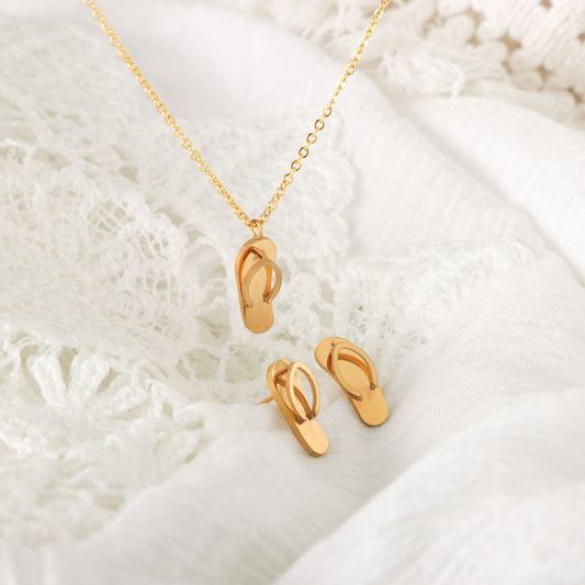 Set collar y aretes - sandalias