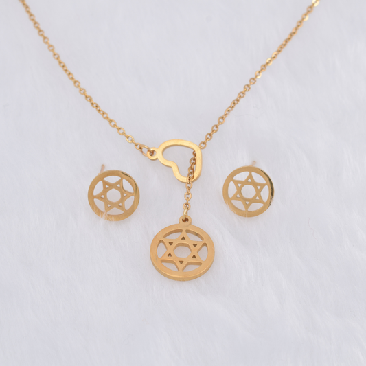 Set collar y aretes Estrella de David