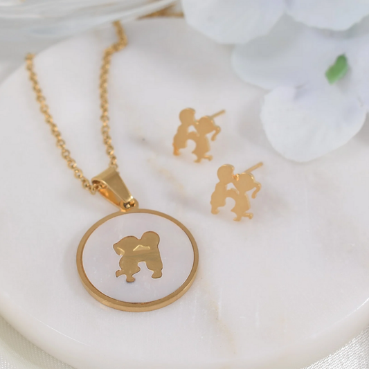 Set collar y aretes - llaves