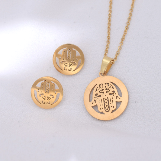 Set collar y aretes  -amuleto