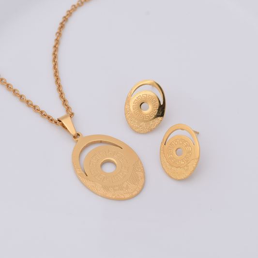 Set collar y aretes - rosa cruz