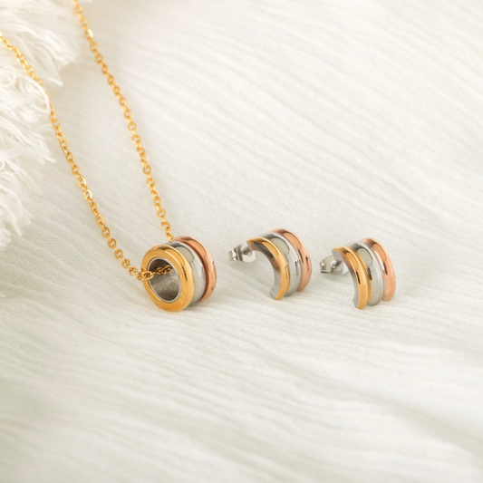 Set collar y aretes - argollas