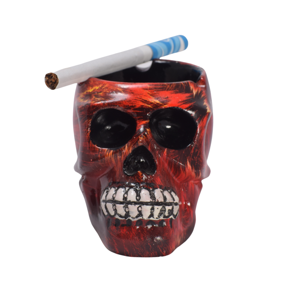 Cenicero Calavera Rojo