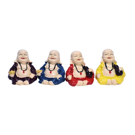 Set de 4 Budas de la Risa Multicolor