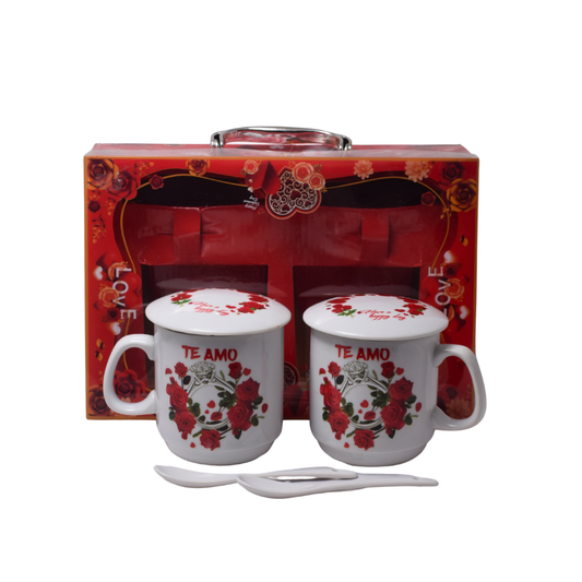 Set Tazas con Tapa Te Amo