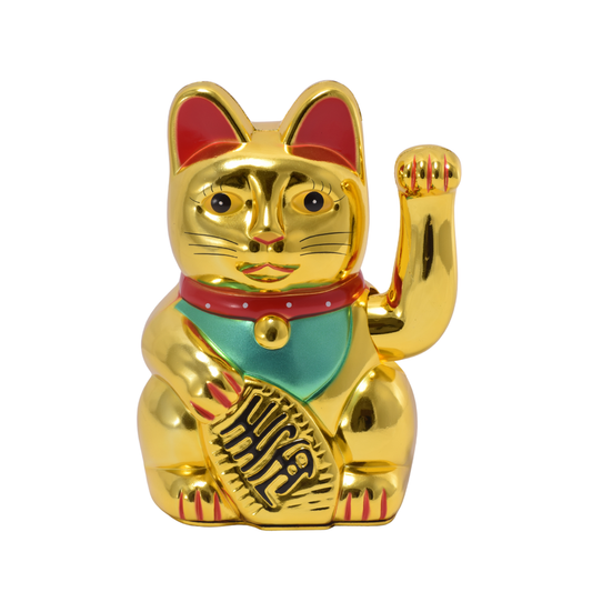 Gato de la Suerte Dorado PVC