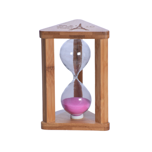 Reloj de Arena de Madera con Arena Rosa