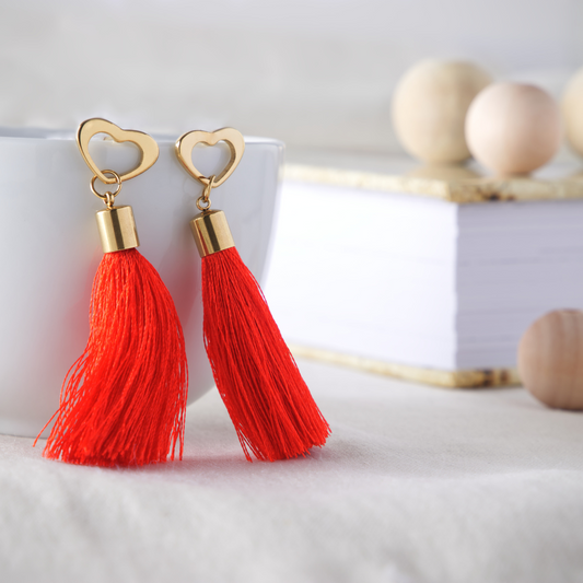 Arete hilos Rojos