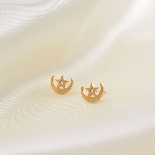 Arete mini - luna y estrella