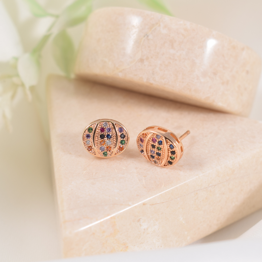 Aretes mini - Ovalo multicolor strass