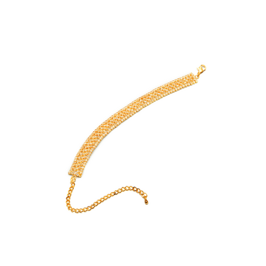 Pulsera brillo - diagonales dorados