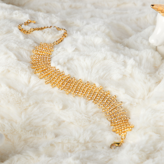 Pulsera brillo - ondas doradas