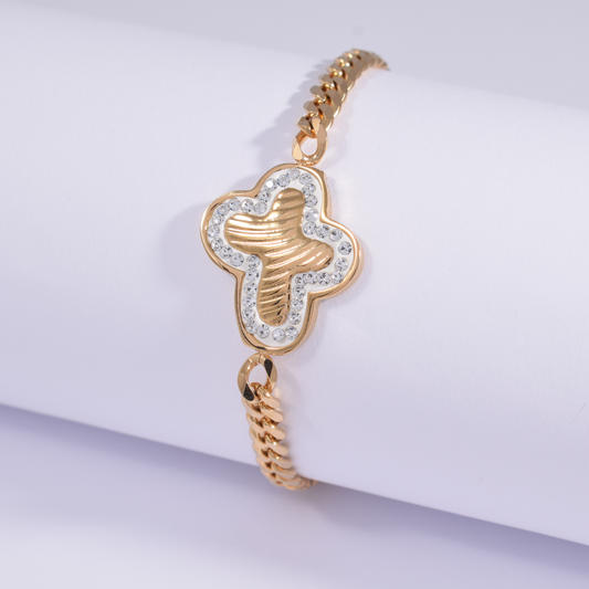 Trebol pulseras de acero